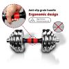 110lbs Adjustable Dumbbell Set – 3-in-1 Metal Barbell & Chrome Case