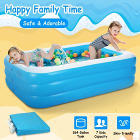 Large Inflatable Lounge Pool for Kids & Adults - 120"x72"x24"