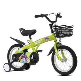 16 Inch Green Sporty Kids Bike with Training Wheels & Stand