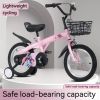 16 Inch Pink Sporty Kids Bike with Training Wheels & Stand
