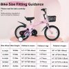 16 Inch Pink Sporty Kids Bike with Training Wheels & Stand