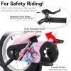 16 Inch Pink Sporty Kids Bike with Training Wheels & Stand