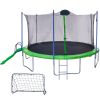 16FT Trampoline with Slide, Football Goal & Basketball Backboard Set