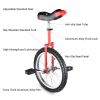 18-Inch Red Wheel Unicycle | Adjustable Seat for Kids & Adults