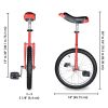 18-Inch Red Wheel Unicycle | Adjustable Seat for Kids & Adults