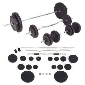 198.4 lb Adjustable Barbell & Dumbbell Weight Set | Home Gym