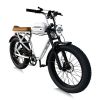 24" Fat Tire 1000W Electric Cafe Racer E-Bike – Dual Suspension