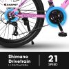 24" Girls & Women's Mountain Bike - 21 Speed & Dual Disc Brakes pink