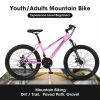 24" Girls & Women's Mountain Bike - 21 Speed & Dual Disc Brakes pink