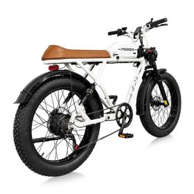 24" Fat Tire 1000W Electric Cafe Racer E-Bike – Dual Suspension