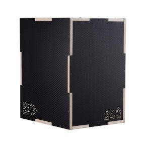 3 in 1 Wooden Plyometric Jump Box 24/20/16 Inch - Anti-Slip