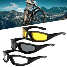 3 Pairs Motorcycle & Cycling Sports Glasses Set – Gray, Clear, Yellow