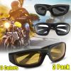 3 Pairs Motorcycle & Cycling Sports Glasses Set – Gray, Clear, Yellow