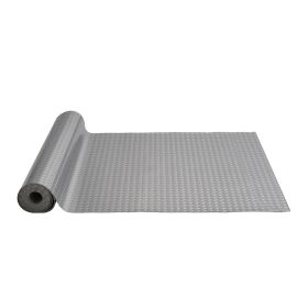 4.9x13 ft Silver Vinyl Garage Floor Roll - Diamond Texture