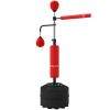 4-in-1 Boxing Stand with Bag, 360° Reflex Bar & Speedballs (Red)
