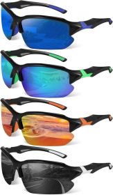 4 Pack Polarized Sports Sunglasses | UV400 Cycling & Baseball