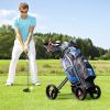 4-Wheel Folding Golf Push Cart - Lightweight Bag Trolley