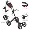 4-Wheel Folding Golf Push Cart - Lightweight Bag Trolley