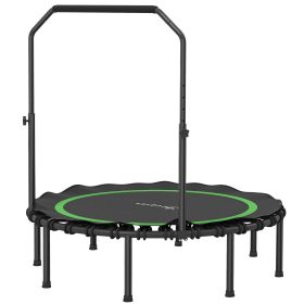 48" Foldable Mini Rebounder Trampoline – Adult Fitness Bar (Green)