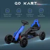Kids Pedal Go Kart with Adjustable Seat Swing Axle Blue Outdoor Ride-on Toy