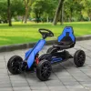 Kids Pedal Go Kart with Adjustable Seat Swing Axle Blue Outdoor Ride-on Toy