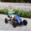 Kids Pedal Go Kart with Adjustable Seat Swing Axle Blue Outdoor Ride-on Toy
