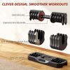 22.5LB Adjustable Dumbbell Set – 5-in-1 Fast Change Free Weights