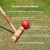6-Player Outdoor Croquet Set – 28" Wooden Mallets & Carry Bag