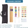 6-Player Outdoor Croquet Set – 28" Wooden Mallets & Carry Bag