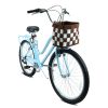 26" 7-Speed Blue City Commuter Bike with Basket & Lock