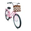 26" 7-Speed Pink City Commuter Bike with Basket & Lock