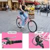 26" 7-Speed Pink City Commuter Bike with Basket & Lock