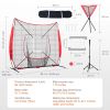 7x7 ft Baseball & Softball Practice Net Set w/ Tee & Caddy