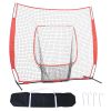 7x7 ft Baseball Softball Practice Net w/ Strike Zone Target