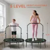 48" Rebounder Trampoline for Adults, Foldable Mini Trampoline with Adjustable Handle Bar for Indoor Outdoor - Green
