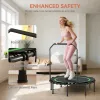 48" Rebounder Trampoline for Adults, Foldable Mini Trampoline with Adjustable Handle Bar for Indoor Outdoor - Green
