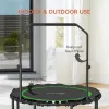 48" Rebounder Trampoline for Adults, Foldable Mini Trampoline with Adjustable Handle Bar for Indoor Outdoor - Green