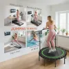 48" Rebounder Trampoline for Adults, Foldable Mini Trampoline with Adjustable Handle Bar for Indoor Outdoor - Green