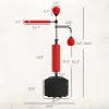 4-in-1 Boxing Punching Bag Stand with 2 Speedballs, 360° Relax Bar, & PU-Wrapped Bag & Adjustable Height, Red
