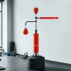 4-in-1 Boxing Punching Bag Stand with 2 Speedballs, 360° Relax Bar, & PU-Wrapped Bag & Adjustable Height, Red