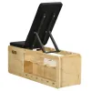 Wooden Workout Bench with Dumbbell Rack and Resistance Bands-Adjustable Incline Weight Bench for Home Gym