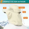 Wide Brim Sun Hat with Neck Flap, UPF50+ - Beige