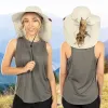 Wide Brim Sun Hat with Neck Flap, UPF50+ - Beoge w/Bow