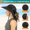 Wide Brim Sun Hat with Neck Flap, UPF50 - black/bow