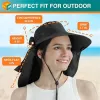 Wide Brim Sun Hat with Neck Flap, UPF50 - black/bow