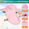 Wide Brim Sun Hat with Neck Flap, UPF50+ - Pink