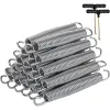 7-Inch Trampoline Springs, 20 Pack with 2 T-Hooks – Galvanized Steel Replacement Parts for Skywalker, JumpKing, Upper Bounce, SkyBound