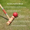 Six Player Croquet Set, 28'' Croquet Set with Wooden Mallets/Colored Ball/Wickets/Stakes