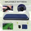 2-Person Foldable Camping Cot, Portable Outdoor w/ Bedspread & Thick Air Mattress, 4-In-1 Elevated Camping Bed Tent for Hiking, Picnic, Green