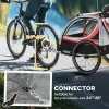 3-in-1 Bike Trailer for Kids Red Running Stroller Jogging Cart with 2 Seats 5-Point Harness Storage for Active Families Outdoor Fun